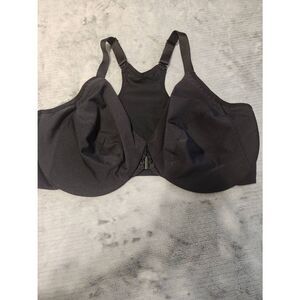 Glamorise size 38G Wonderwire Smoothing Front Close Bra Black 1247